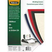 FELLOWES Hátlap, A4, 250 g, fényes, FELLOWES Chromolux , piros