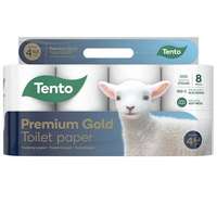 TENTO Toalettpapír, 4 rétegű, kistekercses, 8 tekercs, TENTO Prémium Gold , fehér
