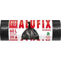 ALUFIX Szemeteszsák, 60 l, 20 db, 64x71 cm, 15 µ, ALUFIX, fekete