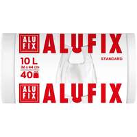 ALUFIX Szemeteszsák, köthető füllel, 10 l, 40 db, 36x44 cm, 10 µ, ALUFIX, fehér