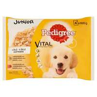 PEDIGREE Kutyaeledel, alutasakos, 4x100 g, PEDIGREE Junior , csirke és rizs, marha és rizs
