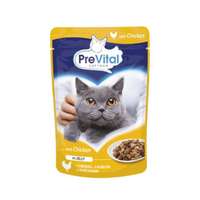 PREVITAL Macskaeledel, alutasakos, felnőtt macskáknak, 100 g, PREVITAL, csirke aszpikban