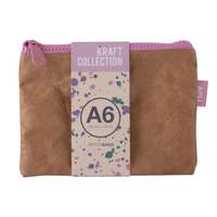 APLI Rendszerező tasak, cipzáras, bőrhatású textúra, műanyag, A6, APLI Kraft , vegyes színű cipzár