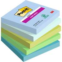 3M POSTIT Öntapadó jegyzettömb, 76x76 mm, 5x90 lap, 3M POSTIT Super Sticky Oasis , vegyes színek