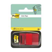 3M POSTIT Jelölőcímke, műanyag, 50 lap, 25x43 mm, 3M POSTIT, piros