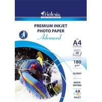 VICTORIA PAPER Fotópapír, tintasugaras, A4, 180 g, fényes, VICTORIA PAPER Advanced
