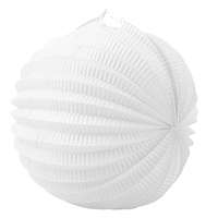 . Lampion, kerek, 22 cm, fehér