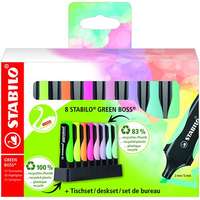 STABILO Szövegkiemelő készlet, 2-5 mm, STABILO Green Boss Pastel , 8 db-os asztali készlet