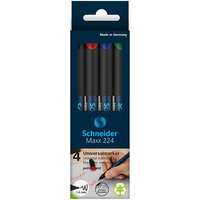 SCHNEIDER Alkoholos marker készlet, OHP, 1 mm, SCHNEIDER Maxx 224 M , 4 különböző szín
