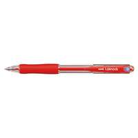 UNI Golyóstoll, 0,3 mm, nyomógombos, UNI SN-100 Laknock , piros