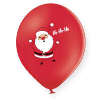  Latex léggömb, lufi, 28cm-es, Karácsony, MIkulás mintával, Ho-Ho-Ho