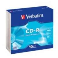  CD írható VERBATIM 700MB, 80min, 52x, vékony tok, 10db