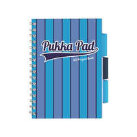  Spirálfüzet Pukka Pad Project 200 oldal, színregiszteres A/5, vonalas, kék