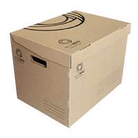 Bluering Archiváló konténer karton doboz fedeles 42x31x32cm, felfelé nyíló tetővel (kívül záródó) Bluering® barna