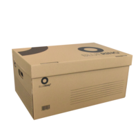 Bluering Archiváló konténer karton doboz fedeles 54x36x25cm, felfelé nyíló tetővel Bluering® barna