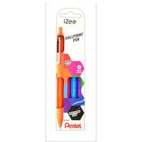 Pentel Golyóstoll nyomógombos 0,35mm, Pentel iZee 4 db-os kék,pink,lila,narancs