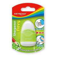 Keyroad Hegyező 1 lyukú tartályos, radírral Keyroad Navy vegyes színek