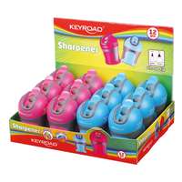 Keyroad Hegyező 2 lyukú tartályos, fedeles 12 db/display Keyroad Colour Special vegyes színek