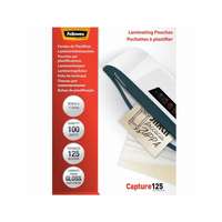 Fellowes Lamináló fólia, 83x113mm, 125 mikron, fényes, 100 db/doboz, Fellowes®