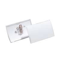 Durable Névkitűző 54 x90mm, kombi klippel, 25 db/csomag, Durable Click Fold áttetsző
