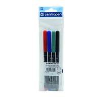 Centropen Alkoholos marker készlet, 1mm, kerek hegyű, Centropen 2536, 4 klf. szín