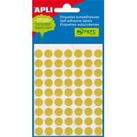 APLI Etikett, 13 mm kör, kézzel írható, színes, APLI, sárga, 175 etikett/csomag