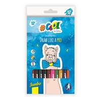 COOL BY VICTORIA Színes ceruza készlet, háromszögletű, vastag, COOL BY VICTORIA, 12 különböző szín