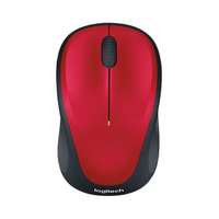 LOGITECH Egér, vezeték nélküli, optikai, közepes méret, USB, LOGITECH "M235", piros