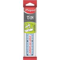 MAPED Vonalzó, műanyag, törhetetlen, 15 cm, MAPED "Study Unbreakable", vegyes színek