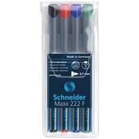 SCHNEIDER Alkoholos marker készlet, OHP, 0,7 mm, SCHNEIDER "Maxx 222 F", 4 különböző szín
