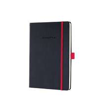SIGEL Jegyzetfüzet, exkluzív, A5, kockás, 97 lap, keményfedeles, SIGEL "Conceptum Red Edition", fekete-piros