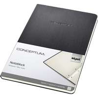 SIGEL Füzet, exkluzív, A5, kockás, 60 lap, keményfedeles, SIGEL "Conceptum", fekete
