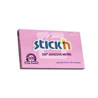 STICK N Öntapadó jegyzettömb, 76x127 mm, 100 lap, STICK N „360°”, rózsaszín