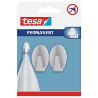 TESA Fém akasztó, öntapadó, ovális, L méret, TESA, matt króm