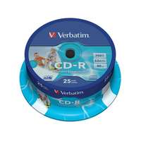 VERBATIM CD-R lemez, nyomtatható, matt, ID, AZO, 700MB, 52x, 25 db, hengeren, VERBATIM
