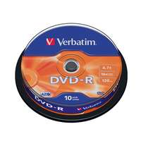 VERBATIM DVD-R lemez, AZO, 4,7GB, 16x, 10 db, hengeren, VERBATIM