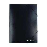 VICTORIA OFFICE Gumis mappa, karton, A4, VICTORIA OFFICE, fekete