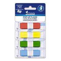 VICTORIA OFFICE Jelölőcímke, műanyag, 4x36 lap, 43x12,5 mm, VICTORIA OFFICE, vegyes szín