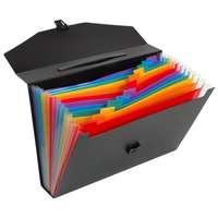 VIQUEL Harmonikatáska, PP, 12 rekeszes, VIQUEL "Rainbow Class", fekete