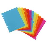 VIQUEL Regiszter, műanyag, A4 Maxi, 12 részes, VIQUEL, "Happy Fluo", színes