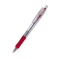 ZEBRA Golyóstoll, 0,21 mm, nyomógombos, ZEBRA "Tapli Clip ECO", piros
