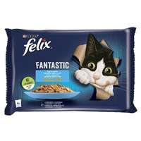 FELIX Állateledel alutasakos FELIX Fantastic macskáknak lazac-lepényhal aszpikban 4x85 g