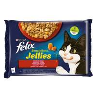 FELIX Állateledel alutasakos FELIX Sensations Jellies macskáknak 4-pack házias marha-csirke válogatás aszpikban 4x85 g