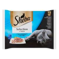SHEBA Állateledel alutasakos SHEBA Selection macskáknak 4-pack halas hal-lazac-tőkehal-tonhal válogatás 4x85 g