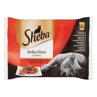 SHEBA Állateledel alutasakos SHEBA Selection macskáknak 4-pack húsos marha-bárány-csirke-pulyka válogatás 4x85 g