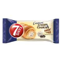 7DAYS Croissant 7DAYS Super Max Cream&Cookies vanília ízű töltelékkel kakaós keksz darabokkal 110 g