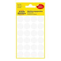 AVERY Etikett AVERY 3170 öntapadó jelölőpont fehér 18mm 96 jelölőpont/csomag