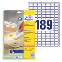 AVERY Etikett AVERY L4731REV-25 25,4x10mm visszaszedhető 4725 címke/doboz 25 ív/doboz