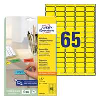 AVERY Etikett AVERY L4793-20 38,1x21,2mm sárga 1300 címke/doboz 20 ív/doboz