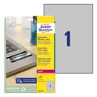 AVERY Etikett AVERY L6013-20 210x297mm laser ezüst 20 címke/doboz 20 ív/doboz